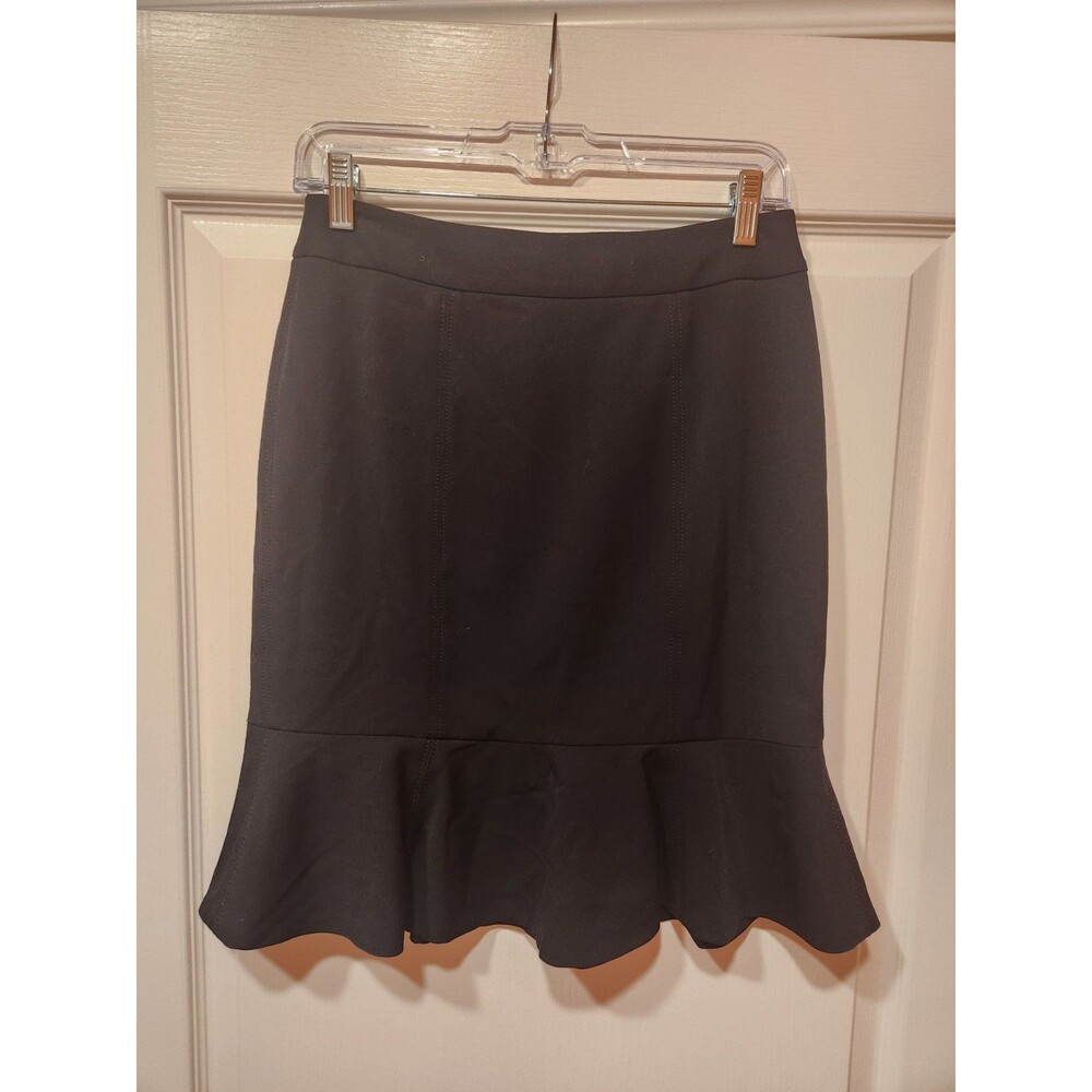 WHBM Womens Sz 4 Black Knee Length Skirt Work Wear Career Business Casual